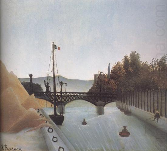 View of the Footbridge of Passy, Henri Rousseau